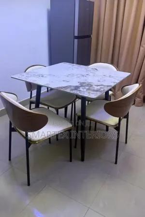 Marble Square Dinning Table With Chairs