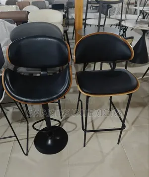 Imported Quality Wooden Back Padded Leather High Barstool