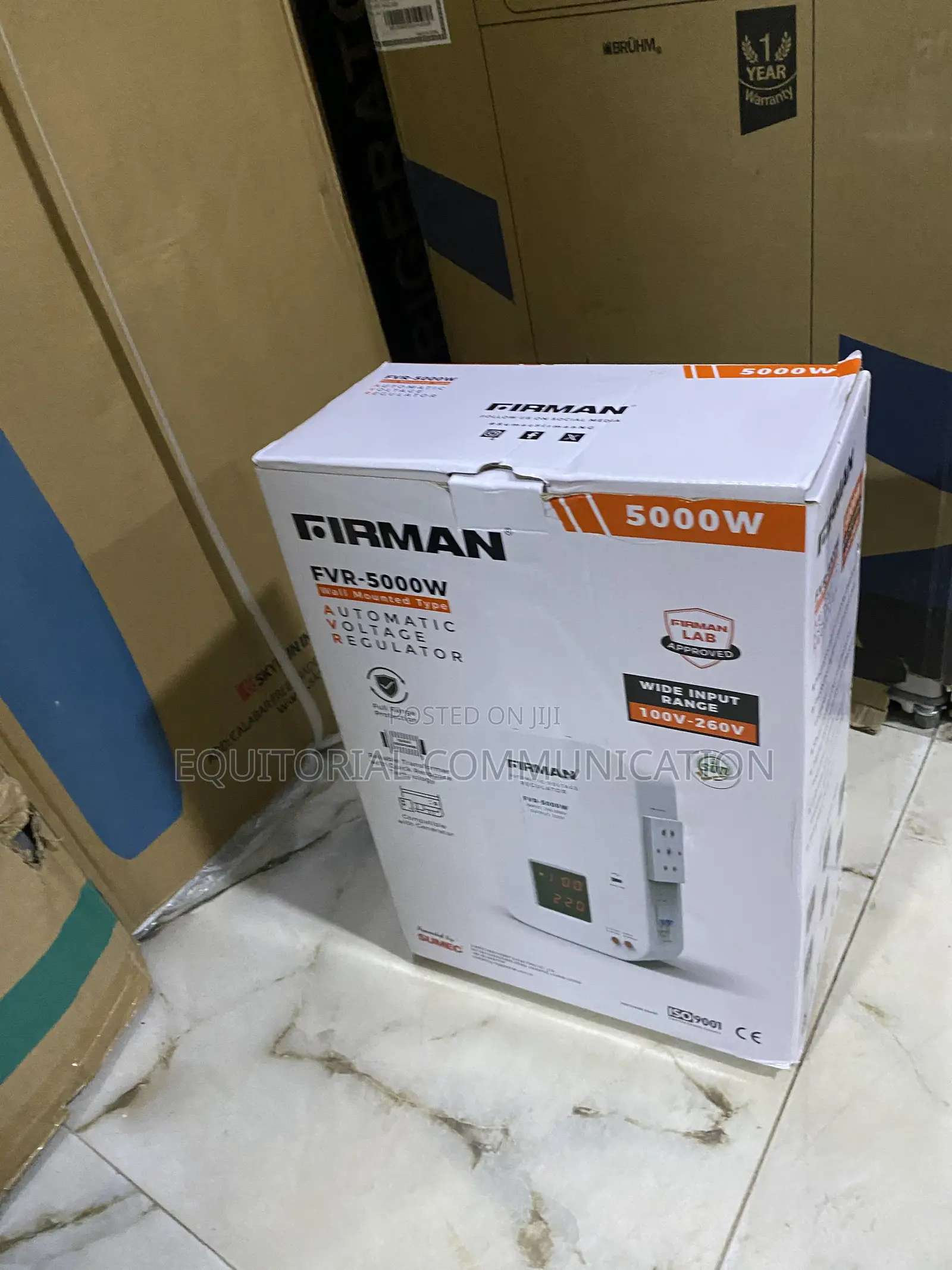Firman FVR-5000W Wall-Mount Power Stabilizer for Voltage Fluctuations