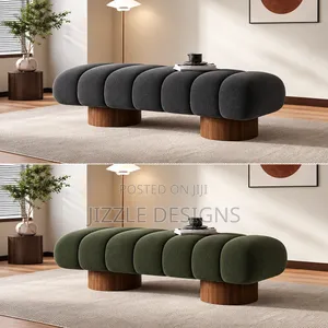 Modern Luxury Upholstered Ottoman Bench With Wooden Base