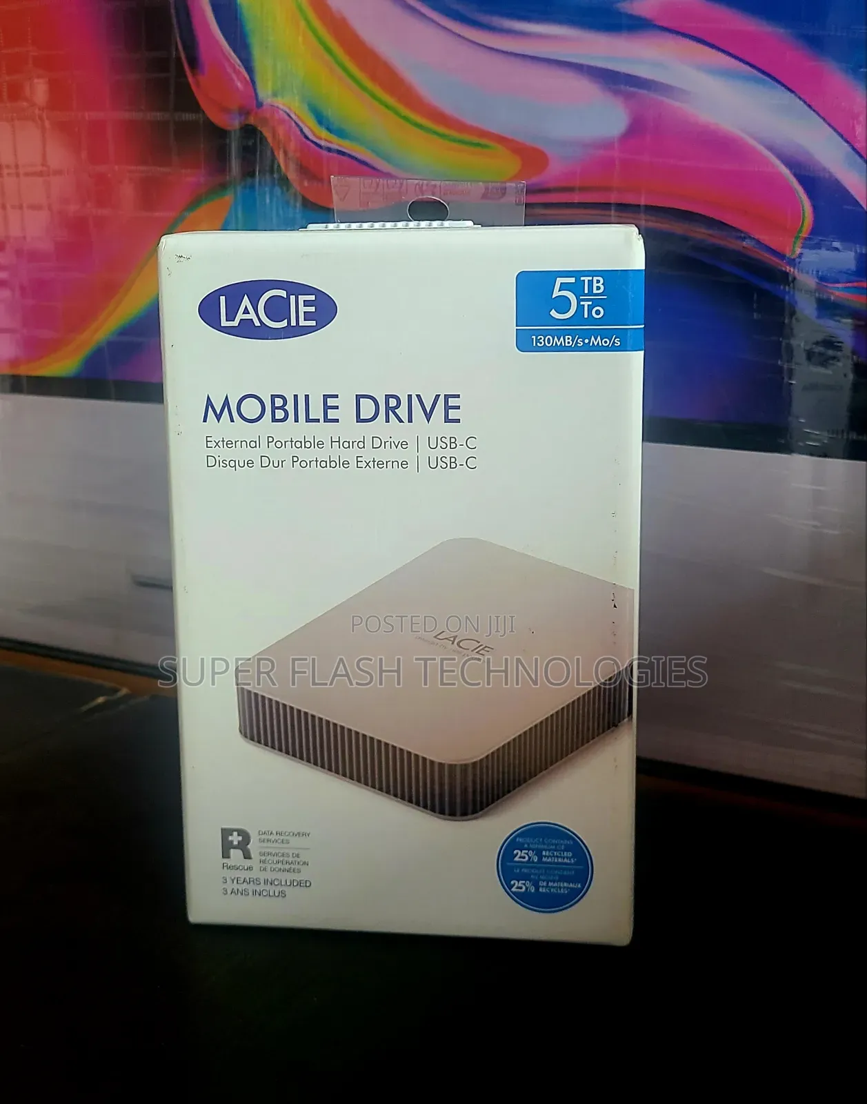 LaCie Mobile Drive, 5TB, External Hard Drive USB-C 3.2, for PC and Mac