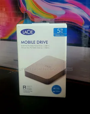 LaCie Mobile Drive, 5TB, External Hard Drive USB-C 3.2, for PC and Mac
