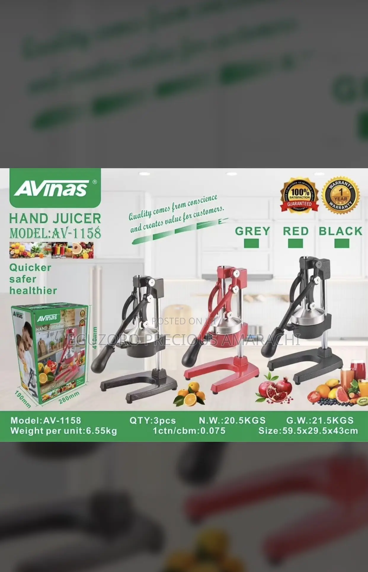 Manual Avinas Citrus Heavy Duty Juicer