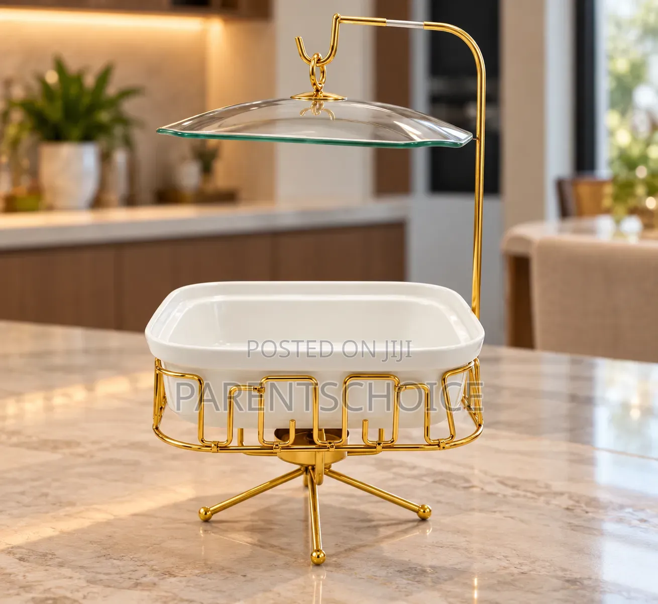 Gold Chafing Dish With Ceramic Insert 3L
