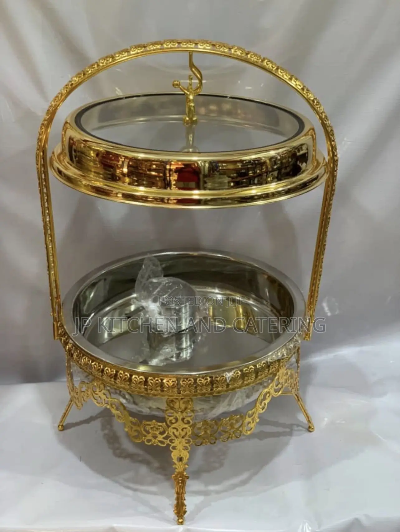 Gold Round Hanging Chafing Dish (Buffet Food Warmer)