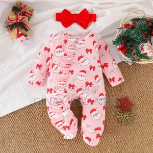 Baby Romper With Long-Sleeve Footed Sleepsuit and Headband (NB, 0-6m)