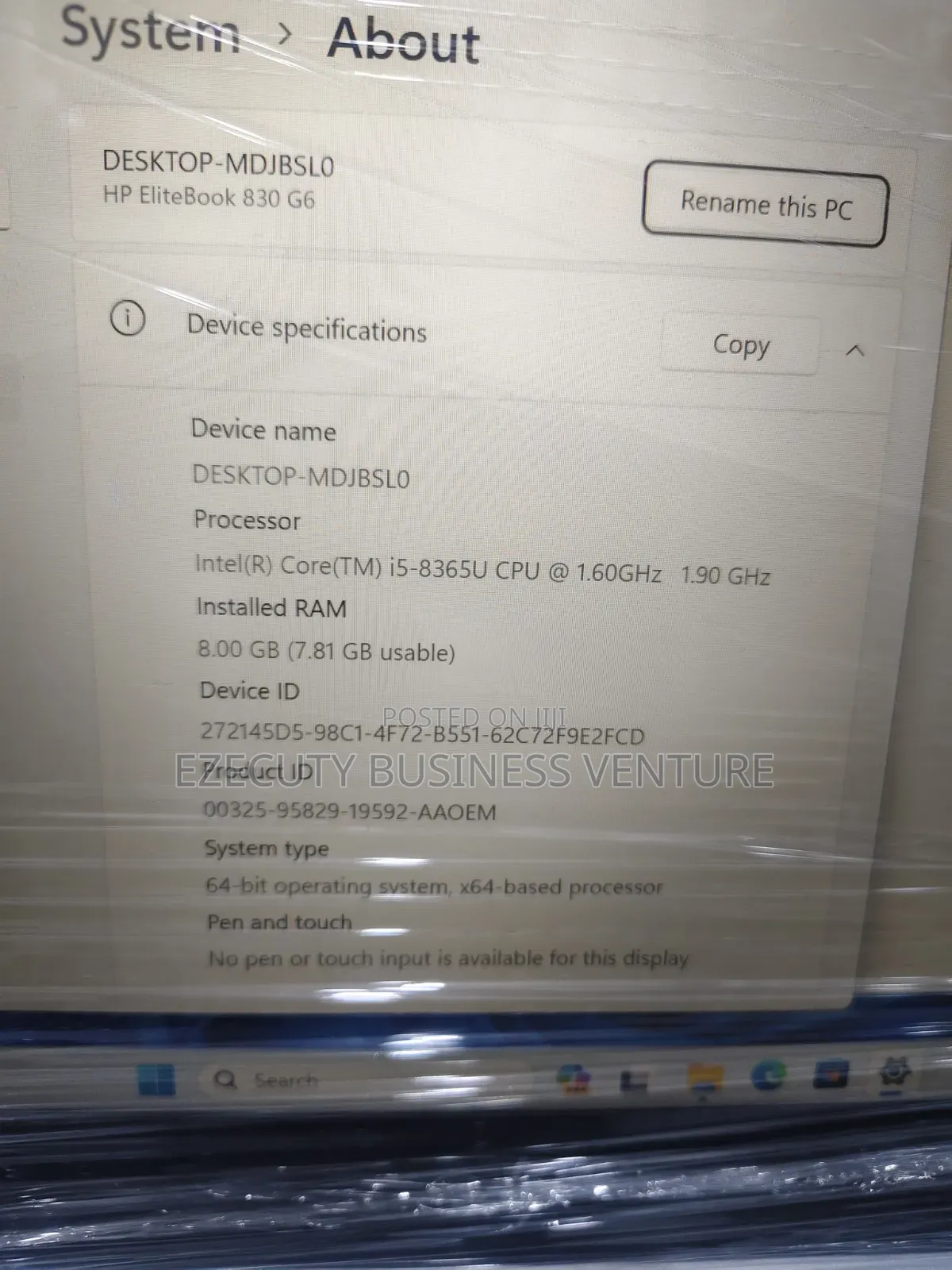 Laptop HP EliteBook 830 G6 8GB Intel Core i5 SSD 256GB