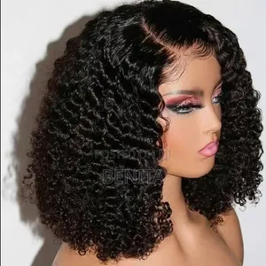 12"inche Deep Wave Bouncy Curls Wig Lace Front
