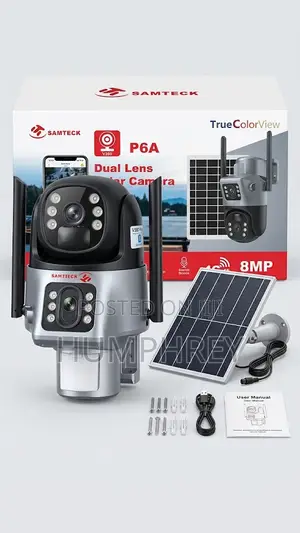 SAMTECK 8MP Dual Lens 4G Solar Security Camera - V380 Pro With Solar