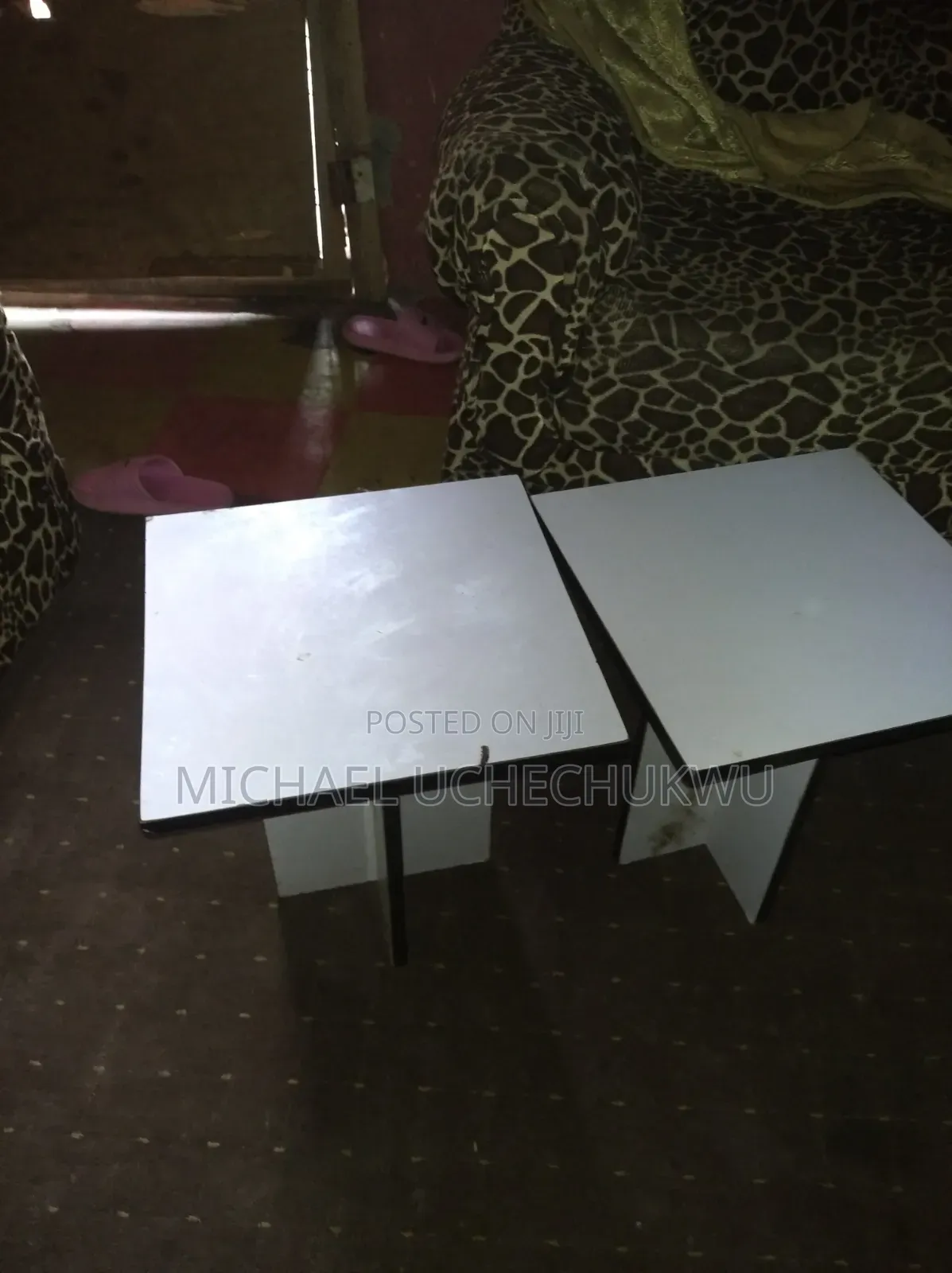 Two White Stools