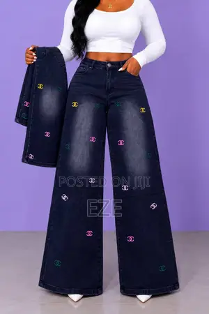 CC Designer Wide Leg Jeans - High Waist - S-3xl - Trending - Benin