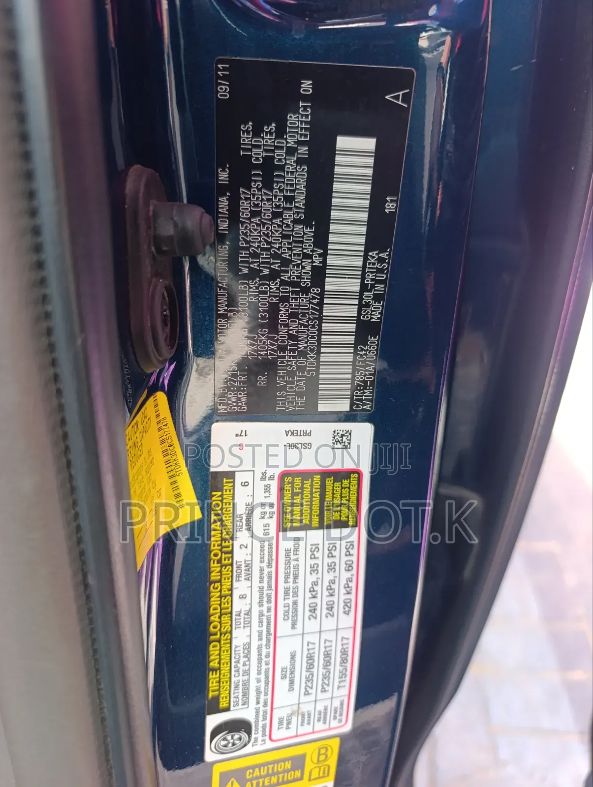 Toyota Venza LE 2012 Blue