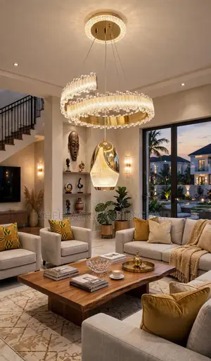 Tulip Egg C-Shape Luxury Crystal Chandelier - Gold Modern