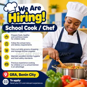 Experienced Cook / Chef – GRA, Benin City