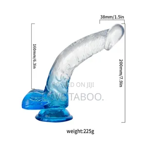 8 Inches Colour Based Curved Transparent Dildo