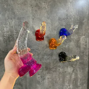 8 Inches Colour Based Curved Transparent Dildo