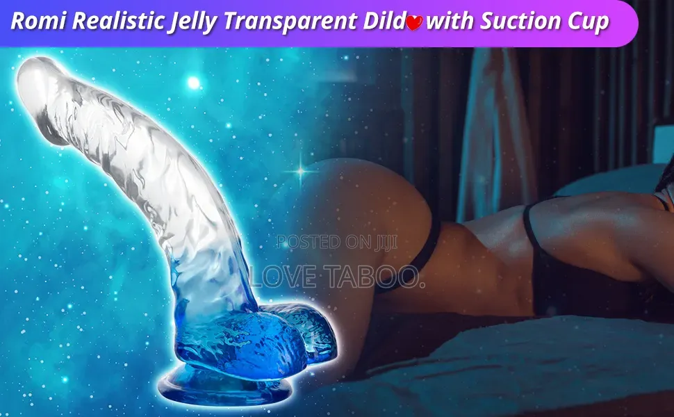 8 Inches Colour Based Curved Transparent Dildo