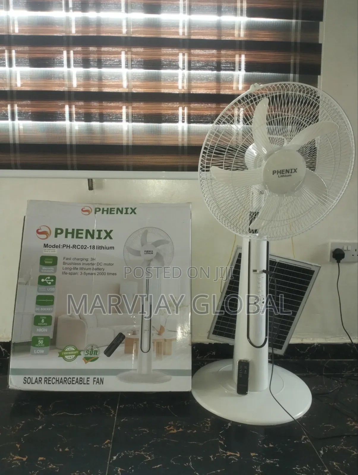 Phenix Solar & Electronic Rechargeable Fan,