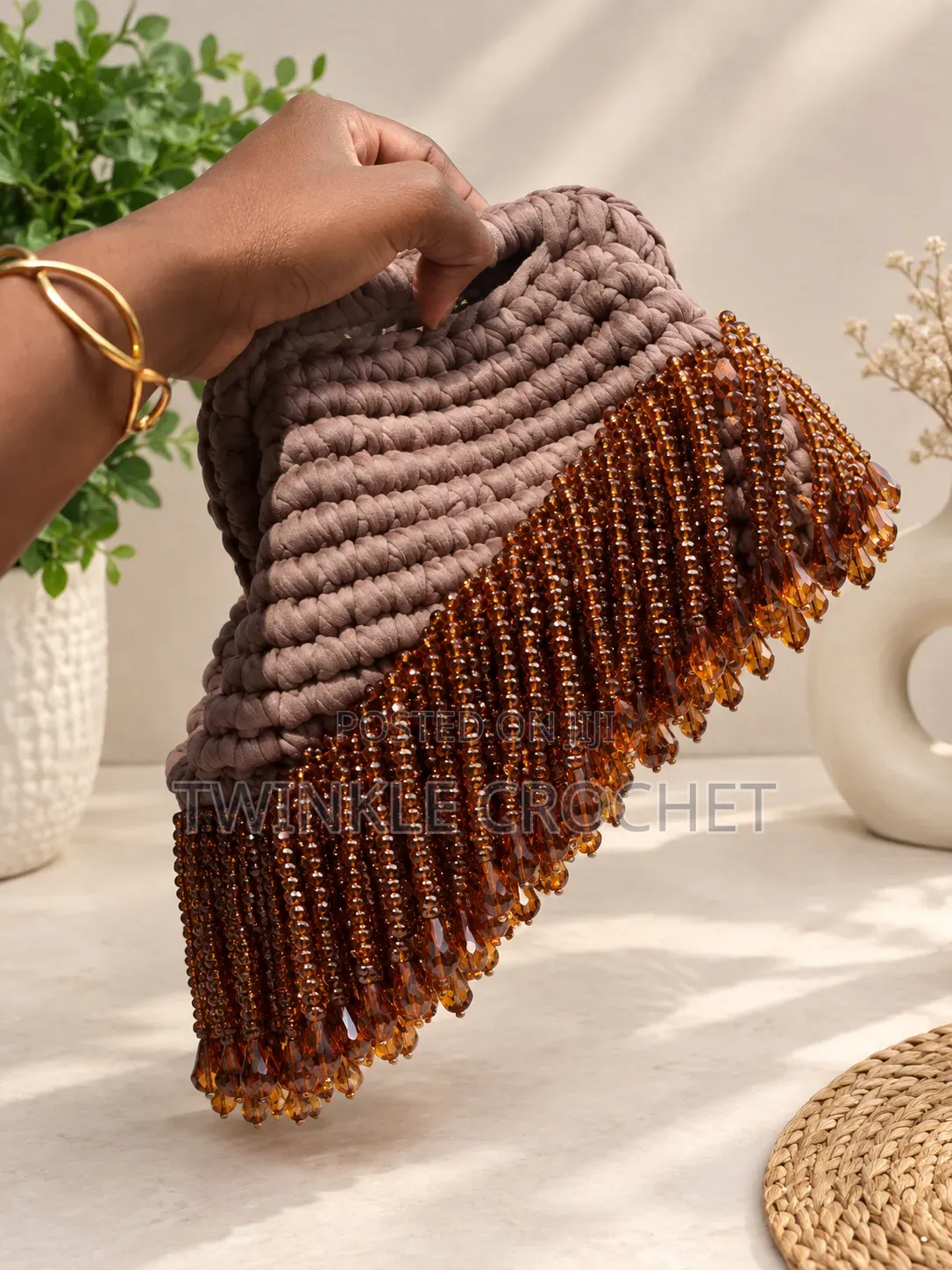 Crochet Beaded Clutch Purse