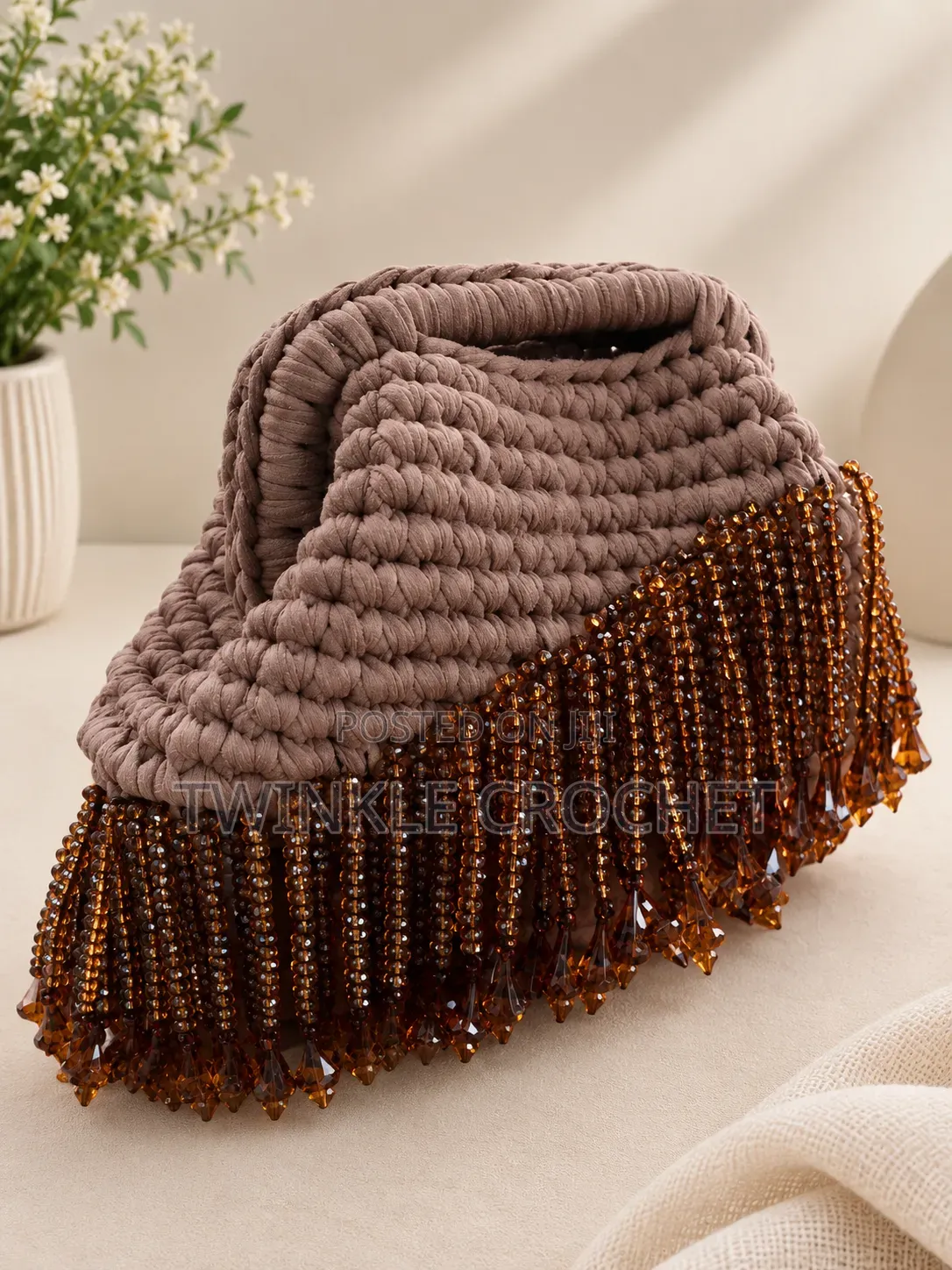 Crochet Beaded Clutch Purse