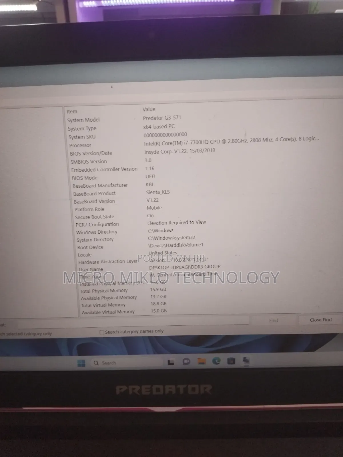 Laptop Acer Predator 15 16GB Nvidia SSD 512GB