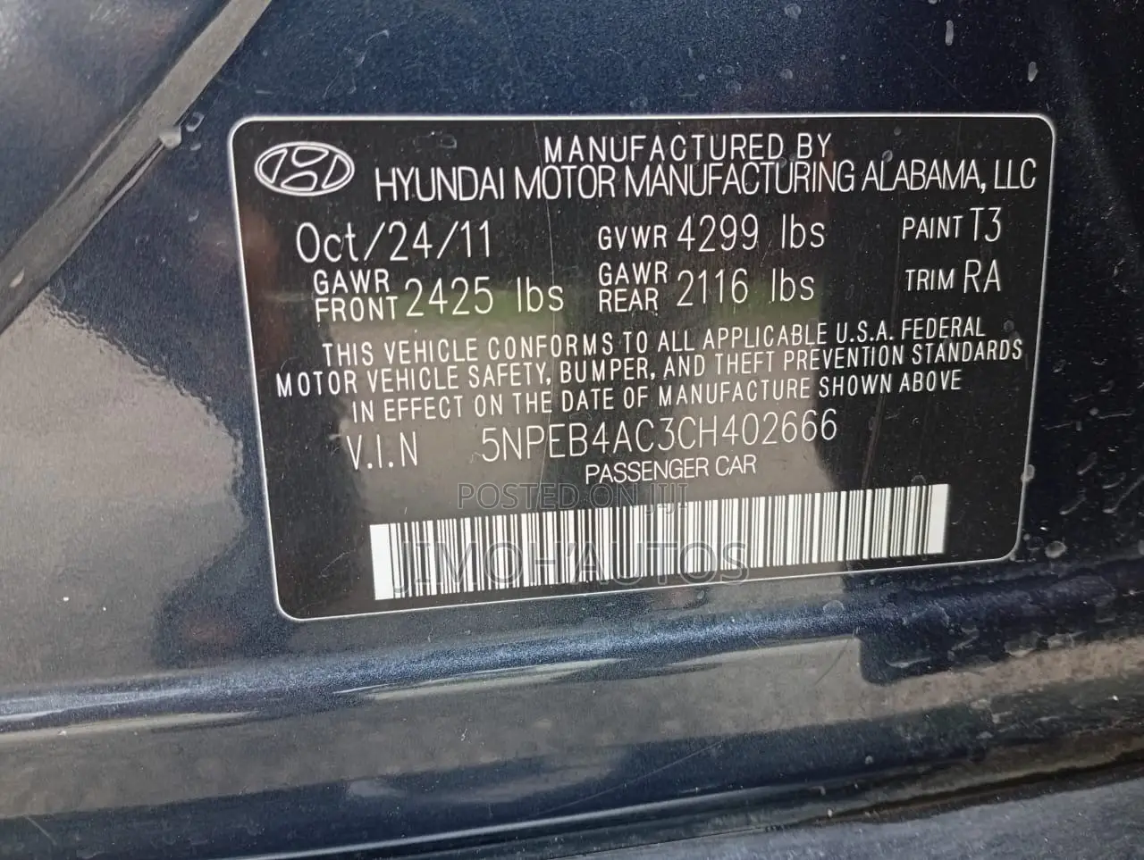 Hyundai Sonata 2011 Gray