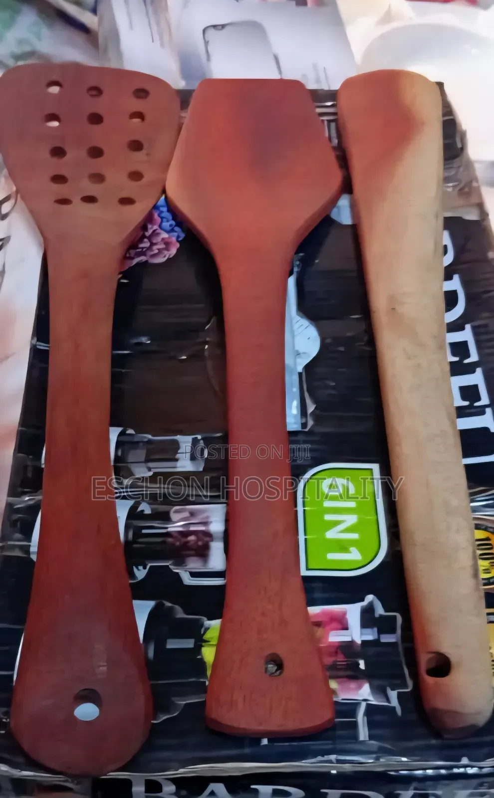 Set of Natural Wooden Kitchen Utensils = 3pcs