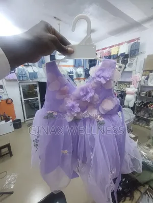 Baby Girls 3D Floral Party Dress With Embroidered Flowers (6-12months)