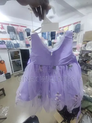 Baby Girls 3D Floral Party Dress With Embroidered Flowers (6-12months)