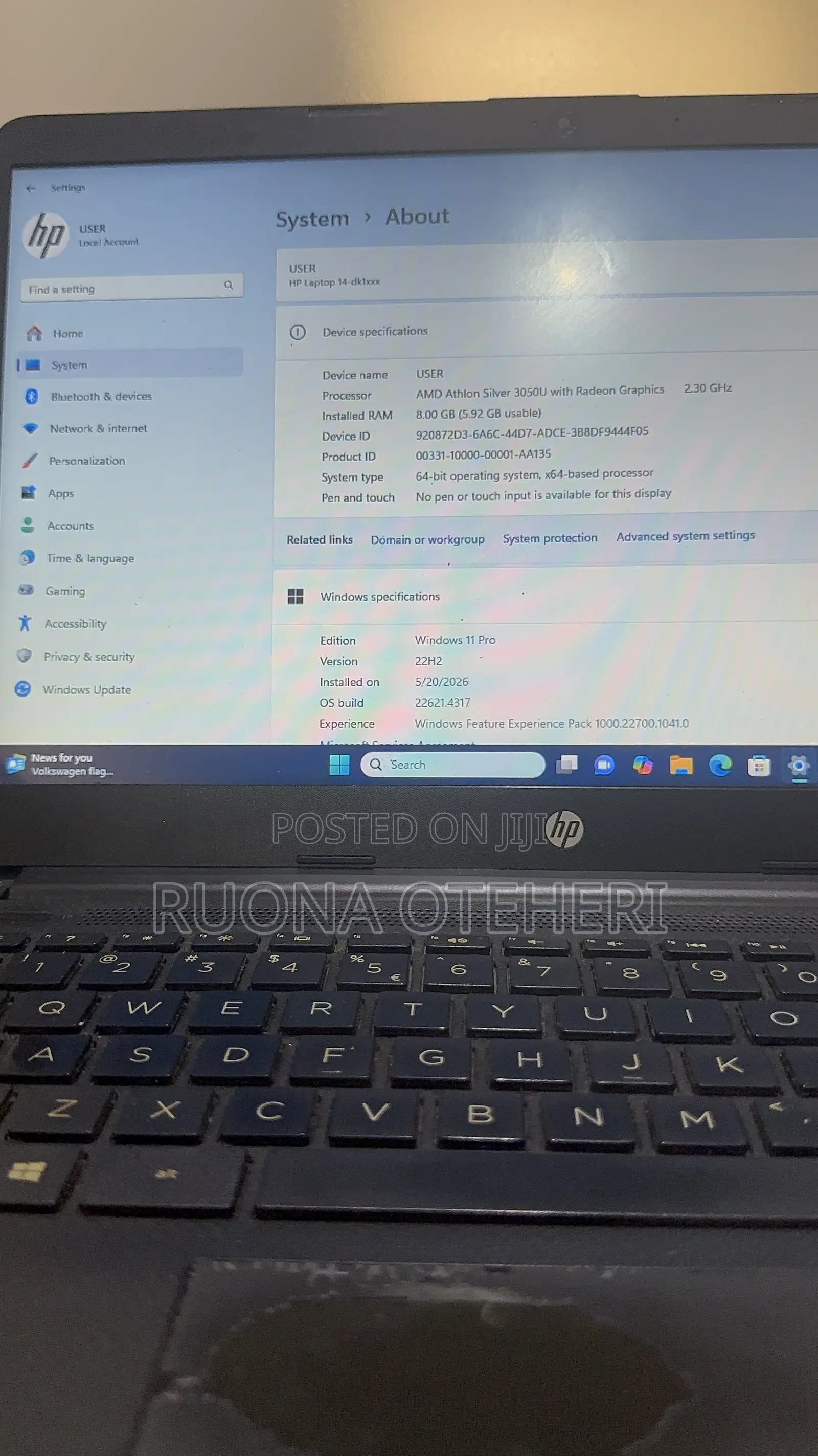 Laptop HP 14-dq1025cl 8GB AMD HDD 1T