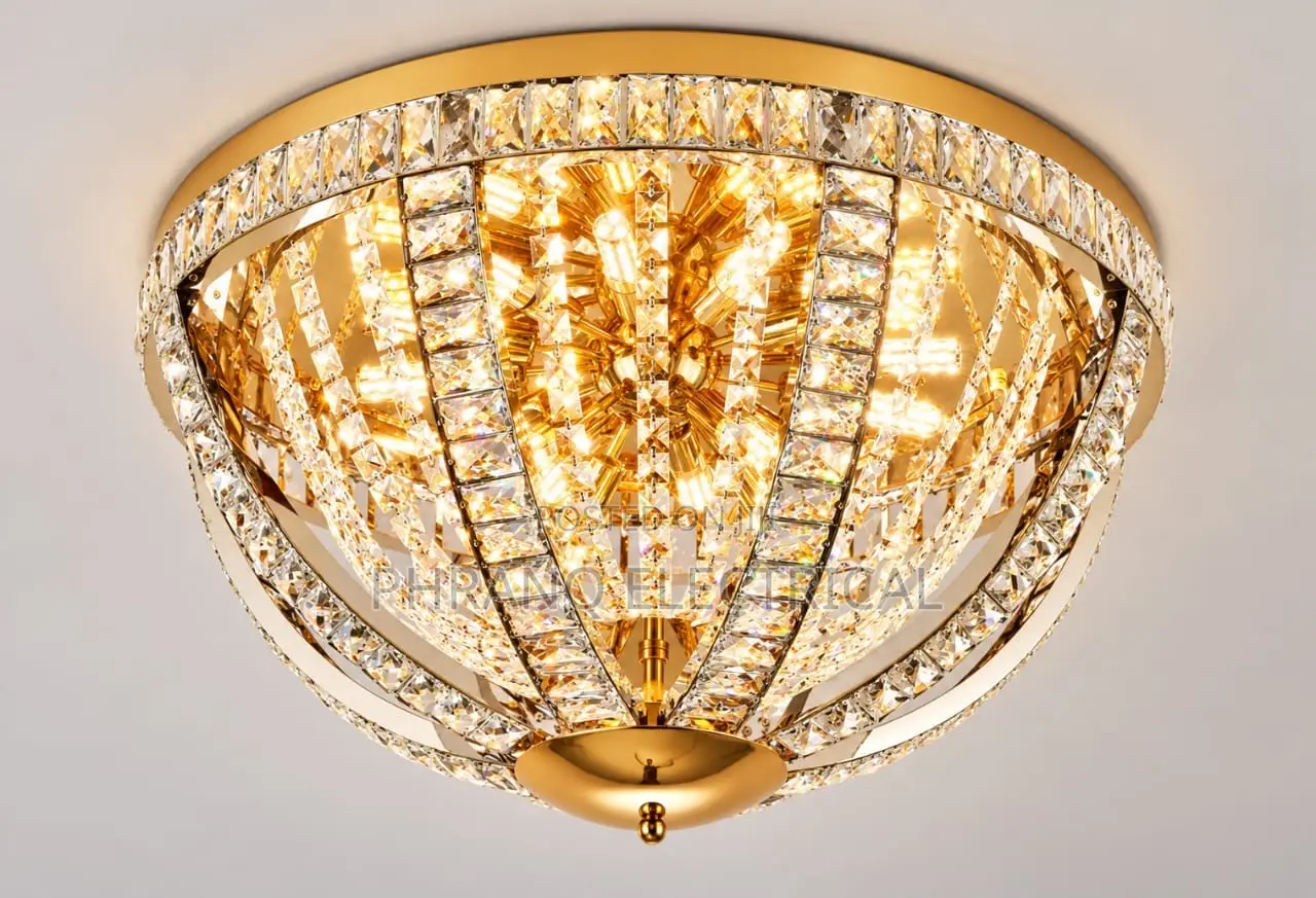 Living Room Ceiling Lamp, American Light Luxury Crystal Lamp