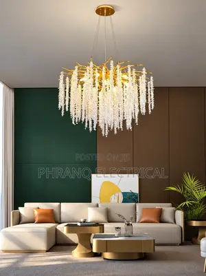 Gold Branch Crystal Chandelier