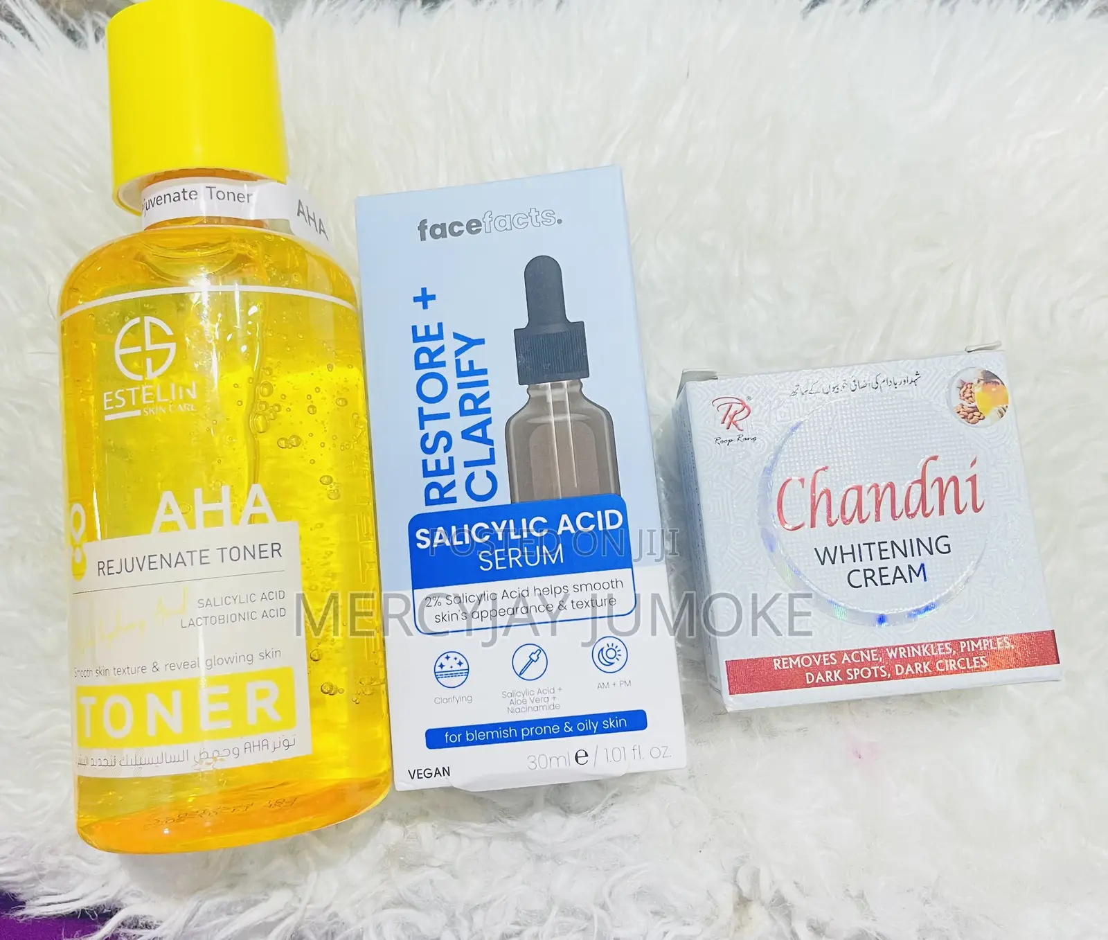 Rejuvenate Toner, Restore+Clarify Serum, Chandni