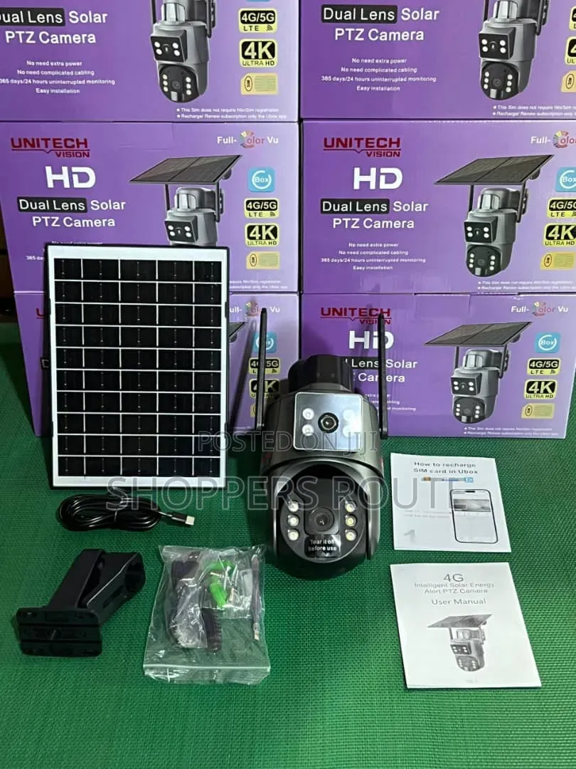 Unitech Vision Dual Lens Solar PTZ Camera — 4k Ultra HD