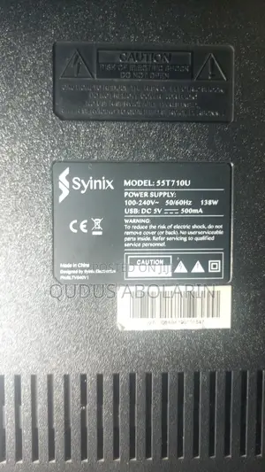 Neatly Used Syinix 55-Inch Android Smart TV (Model: 55T7100)