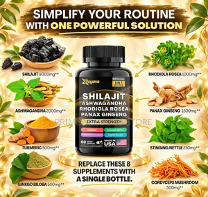 8-in-1 Herbal Supplement, Shilajit, Ashwagandha Etc