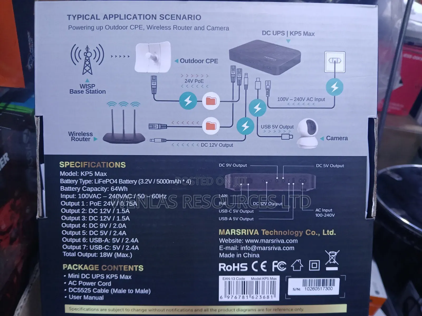 Marsriva Kp5 mX DC UPS-Router Power Backup.