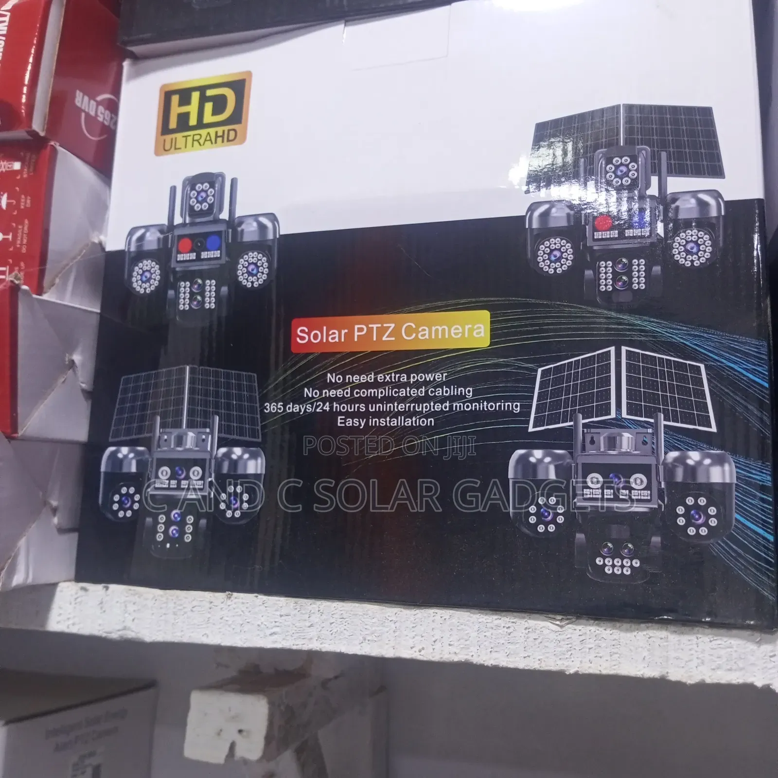 HiEasy 5 Lens Double Panels 4 Way Video Solar PTZ Camera