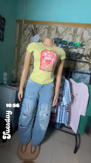 Women and Men Baggy Jean,crop Top,basic Top,up and Down