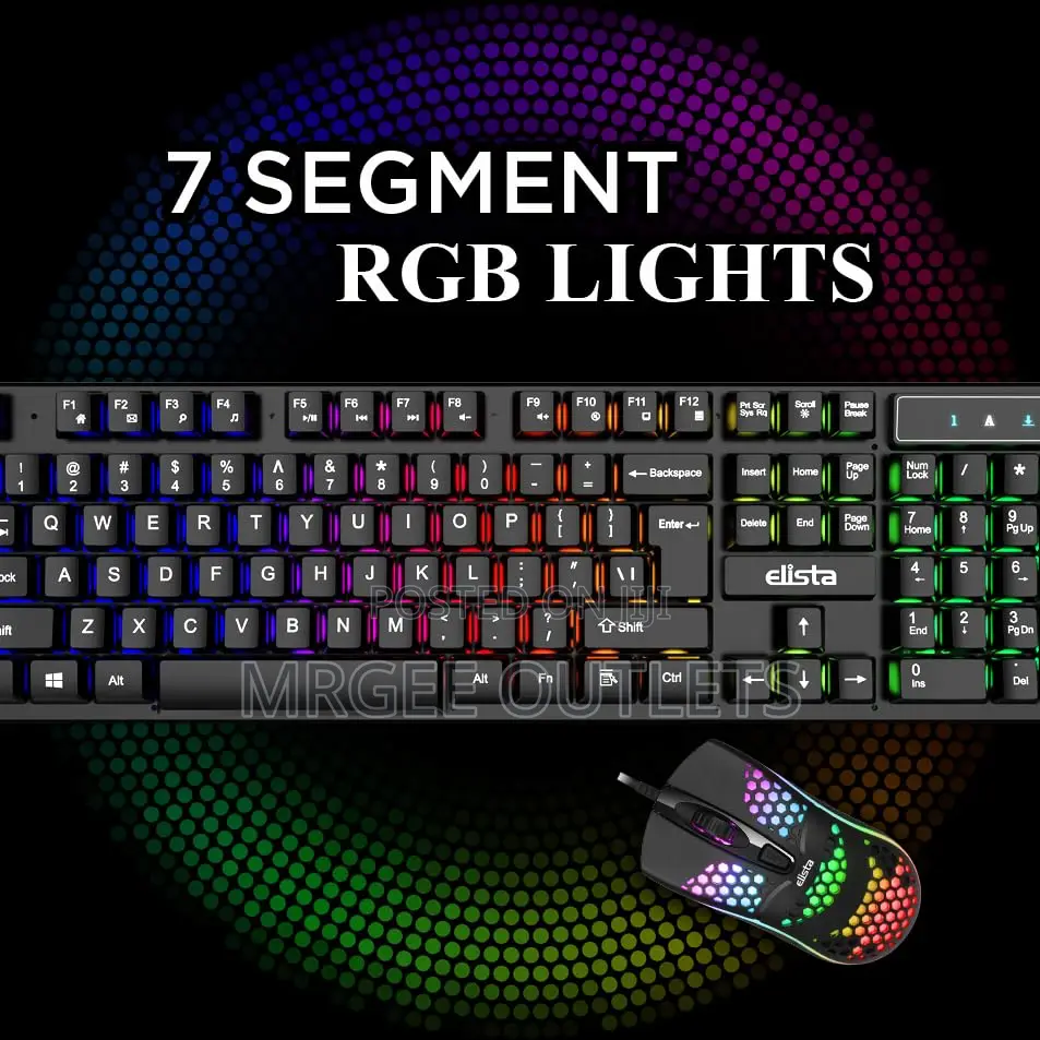 Elista Wired USB Keyboard & Mouse Combo | RGB Backlit | Suspension Key