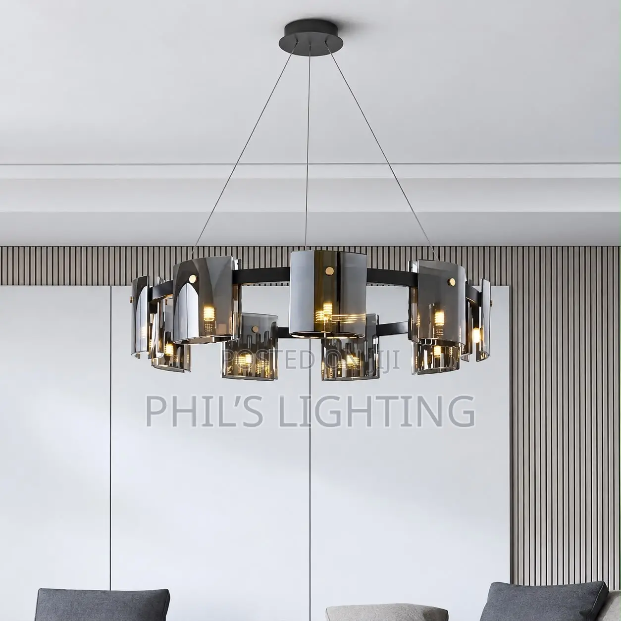 Crystal Chandelier Gold Black