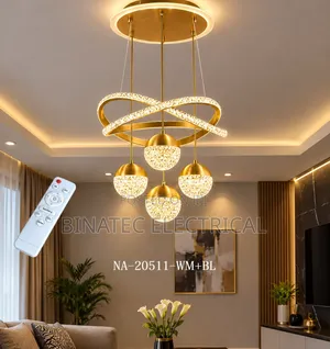 Luxury Gold LED Chandelier With Remote Control