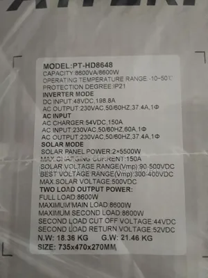 PATTERN Solar Hybrid Inverter 8.6kva 48v