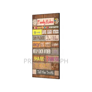 Family Rules - Inspirational Wall Plaque 12 X 25"