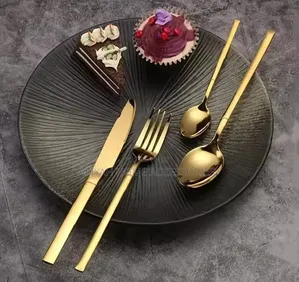 Thick Golden Cutlery Set