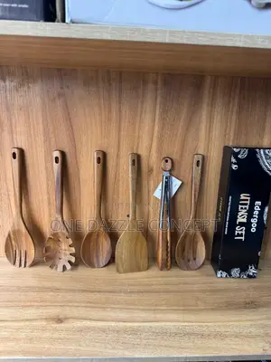 6pc Edergoo Acacia Wood Kitchen Utensils Set.