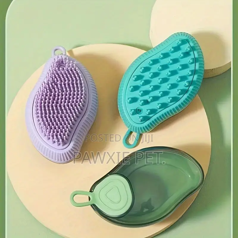 Mango Type Shampoo Dispenser Silicon Bath Brush
