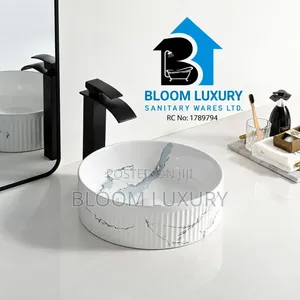 Ribbed Marble Countertop Basin
