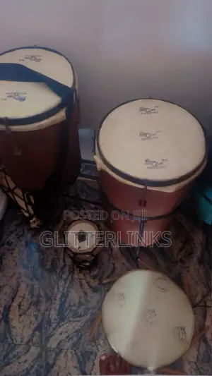 Traditional African Drum 6 Set/Conga,Akuba and Omele Bata