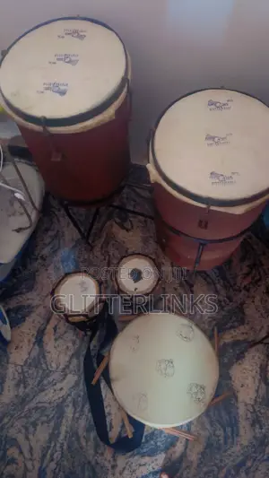 Traditional African Drum 6 Set/Conga,Akuba and Omele Bata